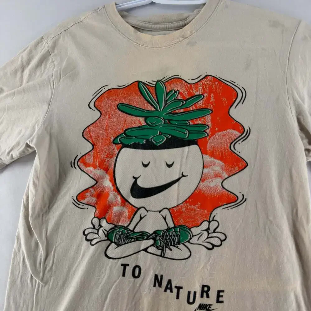 0918 Nike 'To Nature' Graphic T-Shirt Beige (stains near collar)